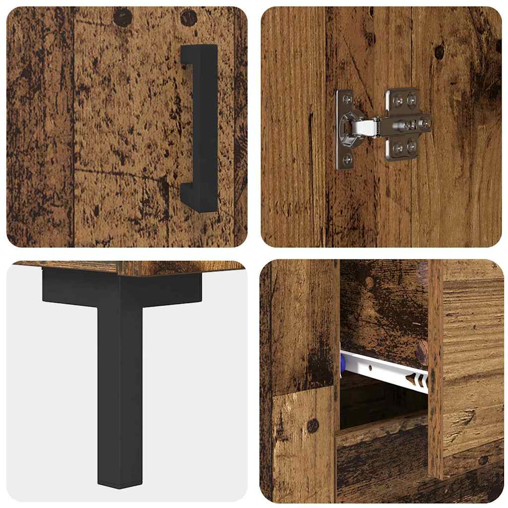 Highboard met lade Oud Hout 69,5 x 34 x 180 cm Bewerkt hout is nu te koop bij PeponiXL, paradijselijk wonen!