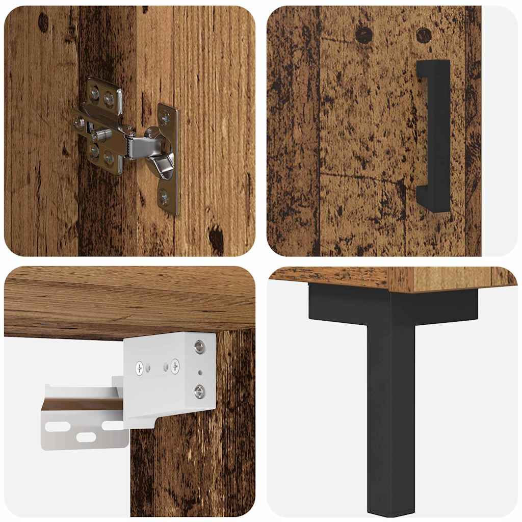 Hoge kast 2 pcs Oud Hout Bewerkt hout is nu te koop bij PeponiXL, paradijselijk wonen!