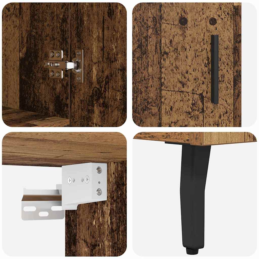 Hoge kast Oud Hout 69,5 x 34 x 180 cm Geengineerd Hout en Glas is nu te koop bij PeponiXL, paradijselijk wonen!