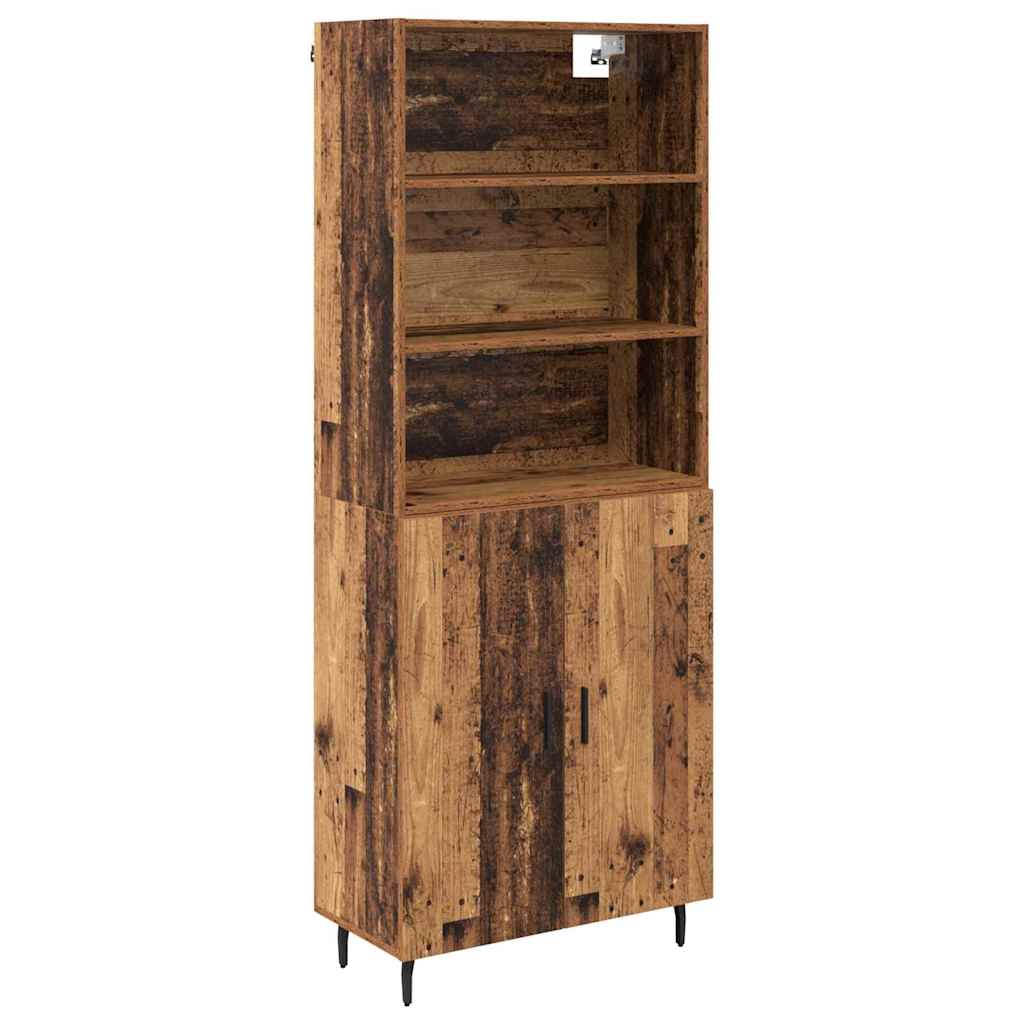 Hoge kast Oud Hout 69,5 x 34 x 180 cm Geengineerd Hout en Glas is nu te koop bij PeponiXL, paradijselijk wonen!
