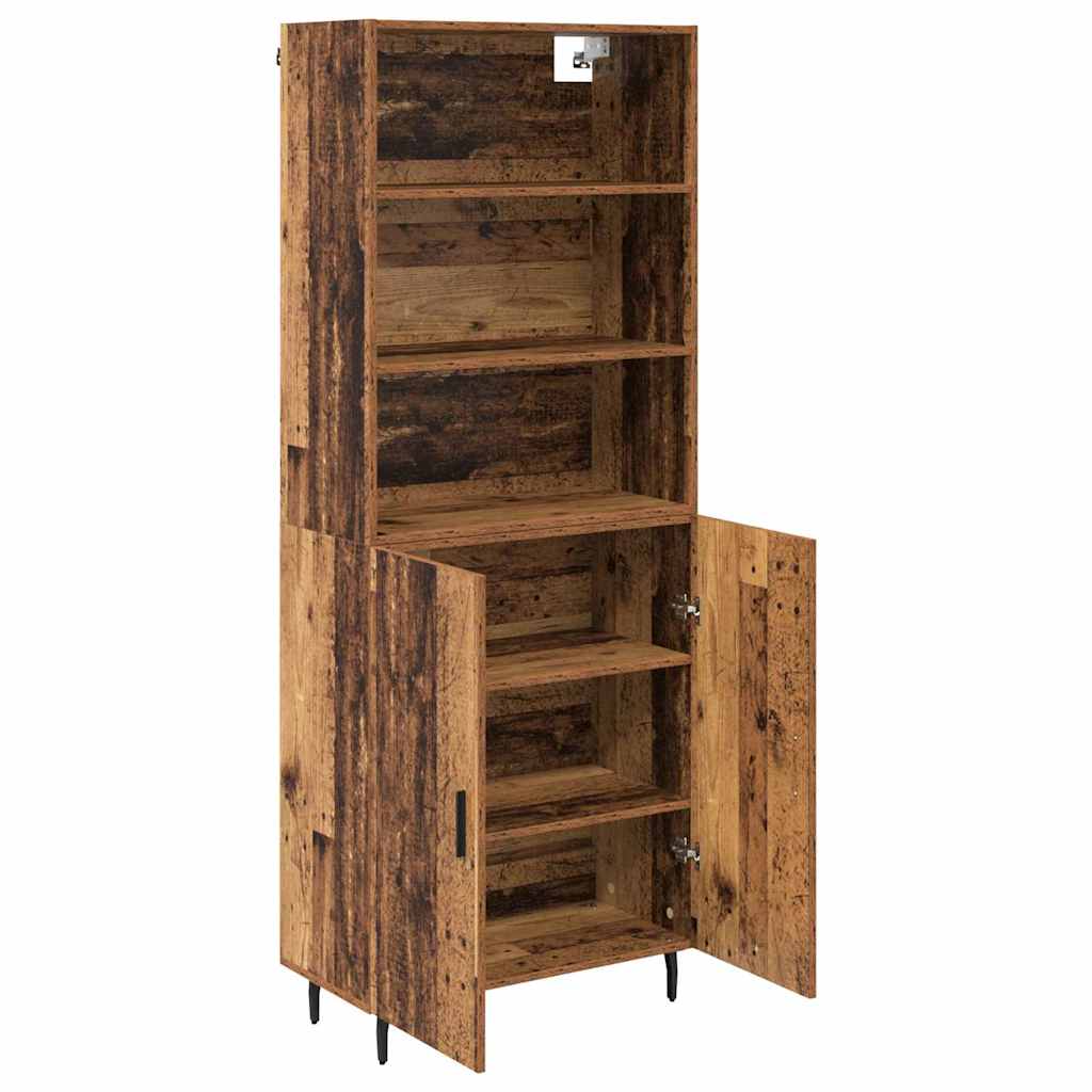 Hoge kast Oud Hout 69,5 x 34 x 180 cm Geengineerd Hout en Glas is nu te koop bij PeponiXL, paradijselijk wonen!