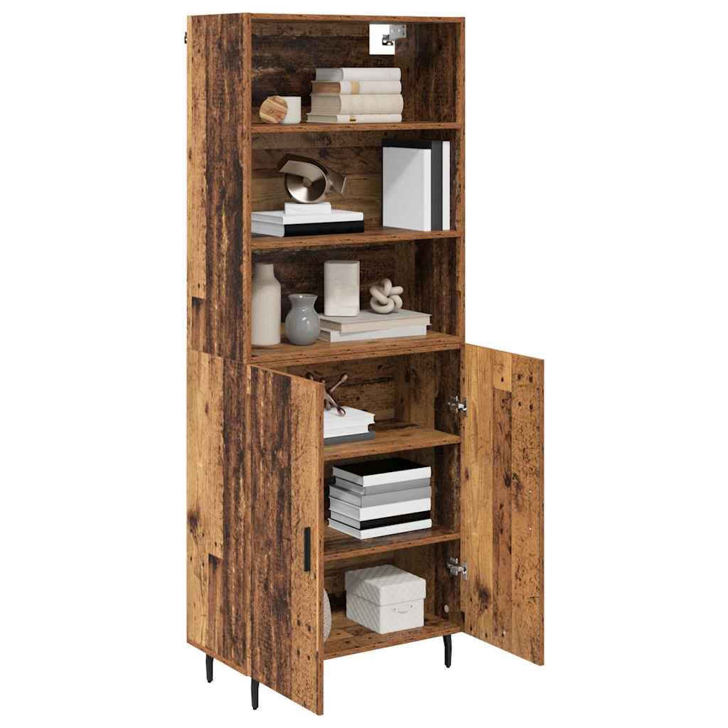 Hoge kast Oud Hout 69,5 x 34 x 180 cm Geengineerd Hout en Glas is nu te koop bij PeponiXL, paradijselijk wonen!