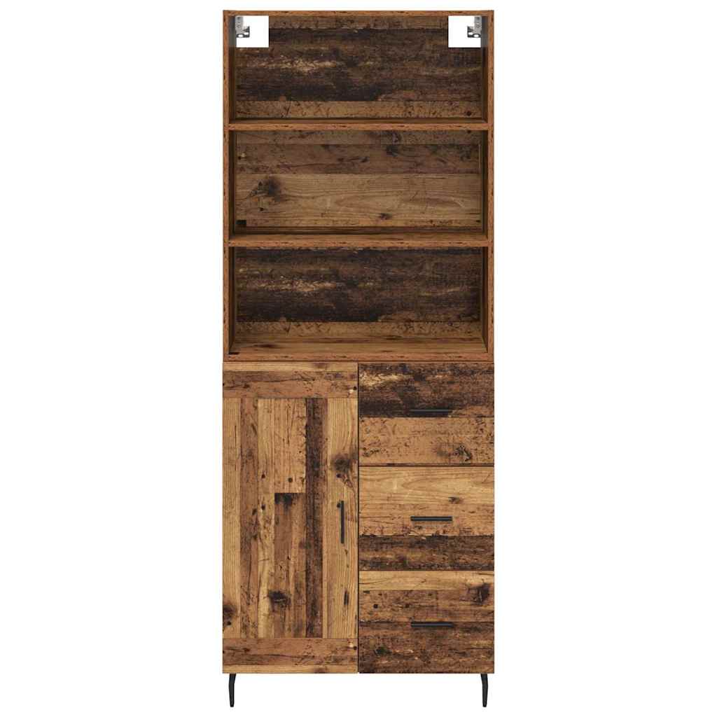 Hoge kast Oud Hout 69,5 x 34 x 180 cm Geengineerd Hout en Glas is nu te koop bij PeponiXL, paradijselijk wonen!