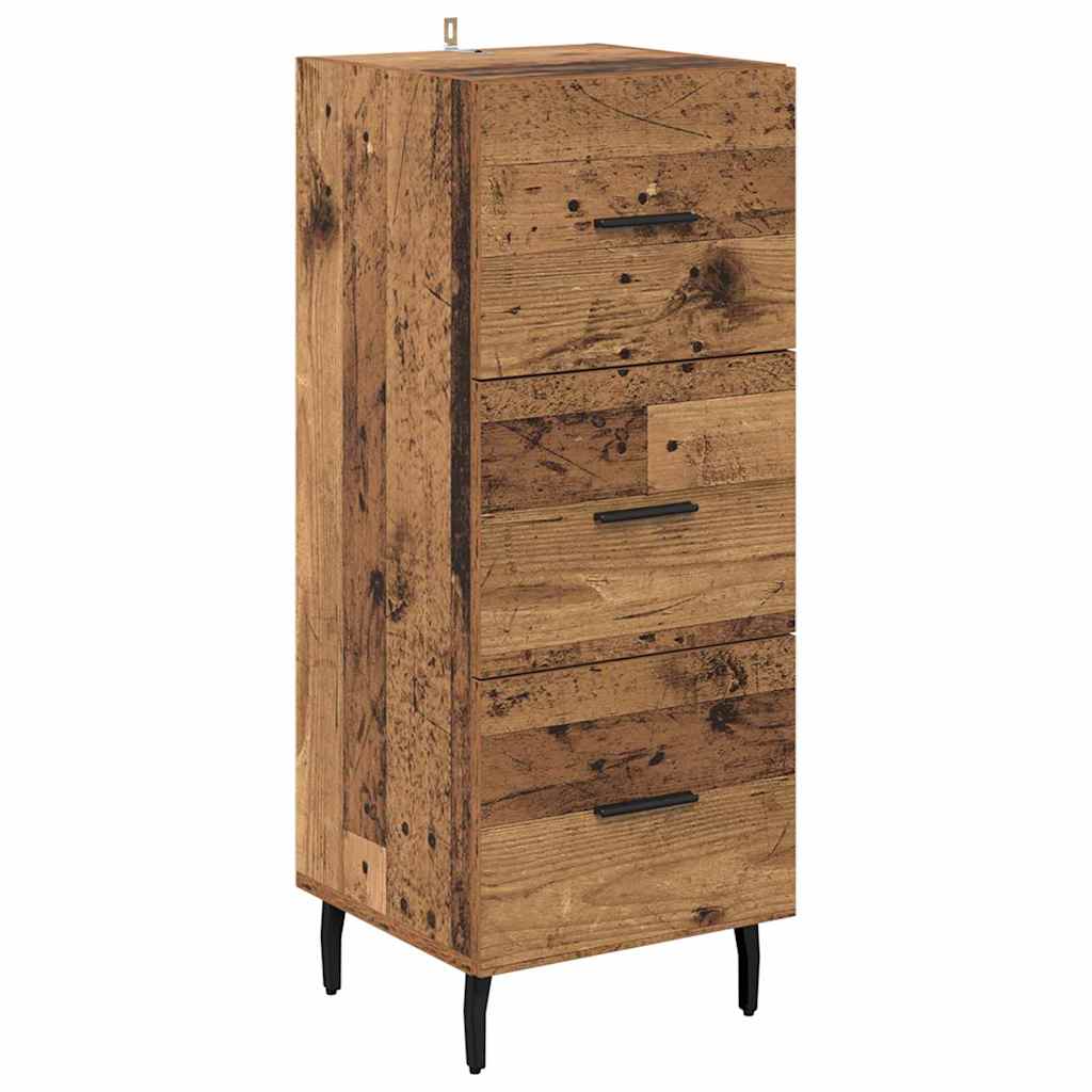 Highboard met lade Oud Hout 34,5 x 34 x 180 cm Bewerkt hout is nu te koop bij PeponiXL, paradijselijk wonen!