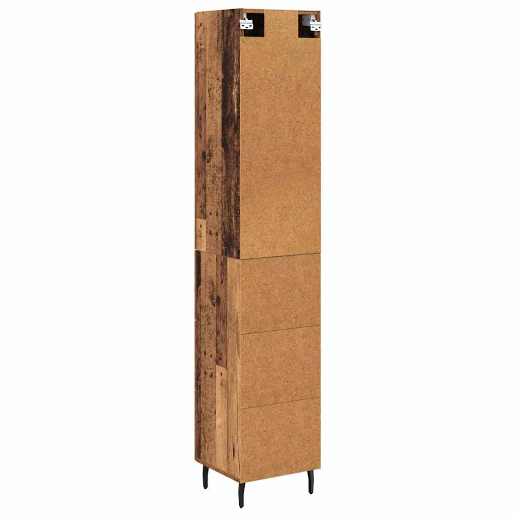 Highboard met lade Oud Hout 34,5 x 34 x 180 cm Bewerkt hout is nu te koop bij PeponiXL, paradijselijk wonen!