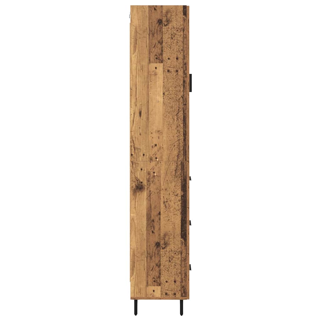 Highboard met lade Oud Hout 34,5 x 34 x 180 cm Bewerkt hout is nu te koop bij PeponiXL, paradijselijk wonen!