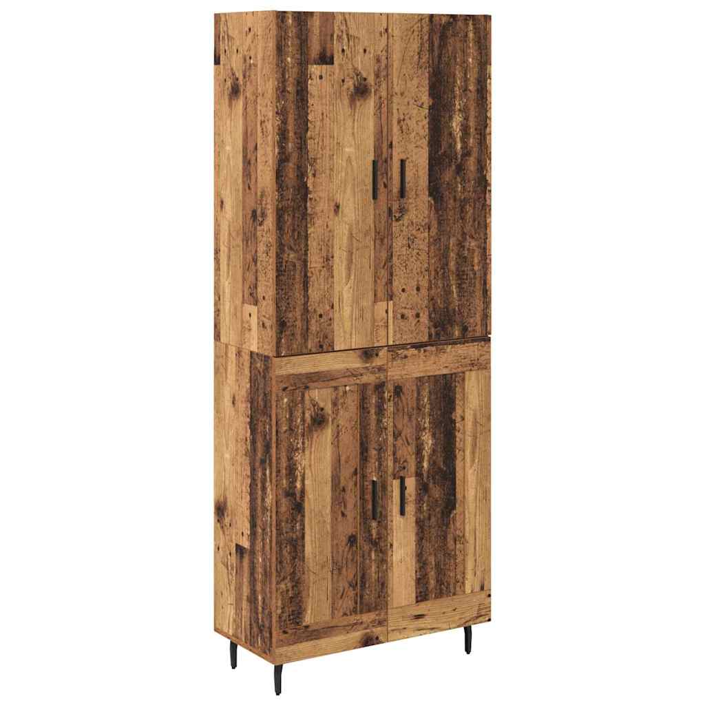 Hoge kast 2 pcs Oud Hout Geengineerd Hout en Glas is nu te koop bij PeponiXL, paradijselijk wonen!