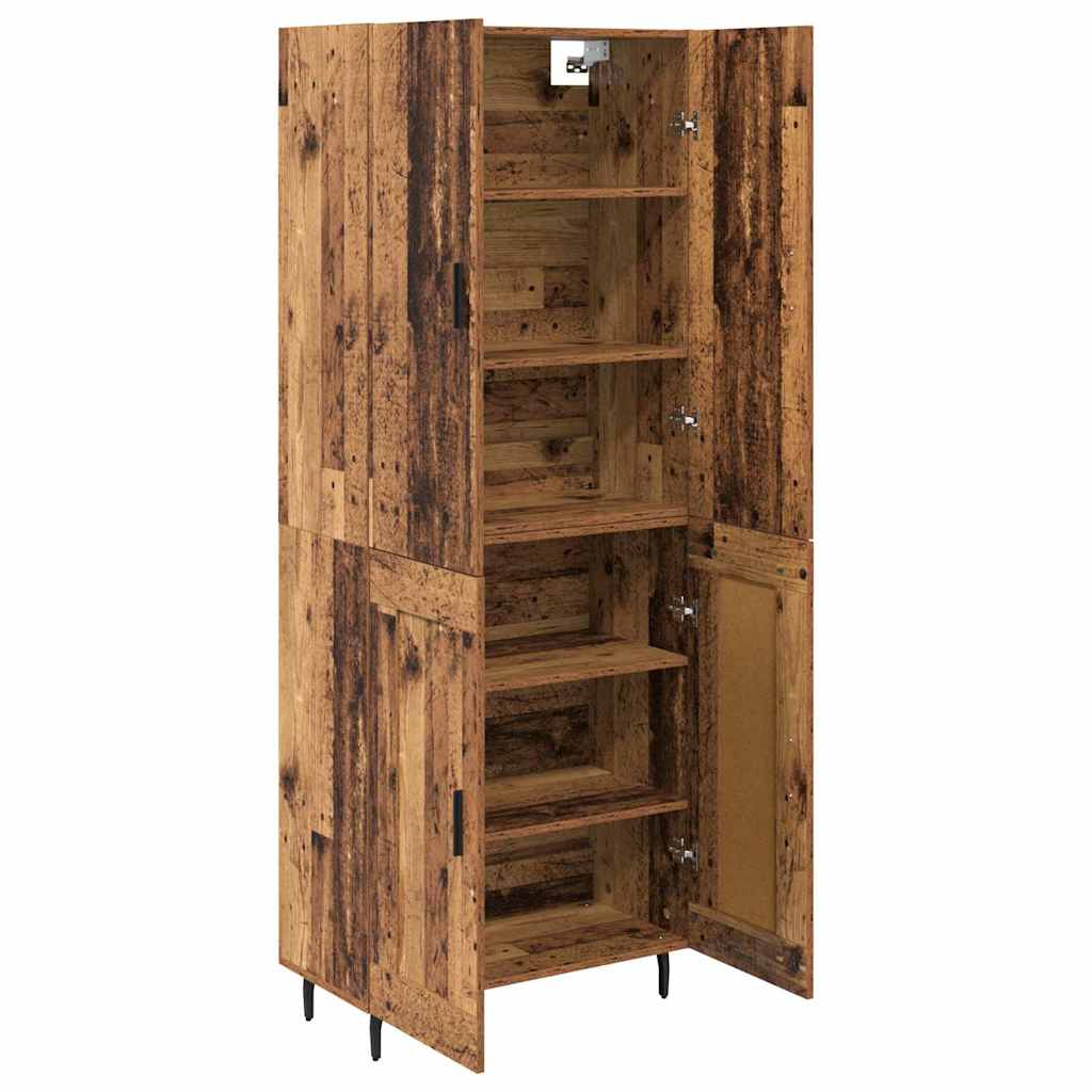 Hoge kast 2 pcs Oud Hout Geengineerd Hout en Glas is nu te koop bij PeponiXL, paradijselijk wonen!