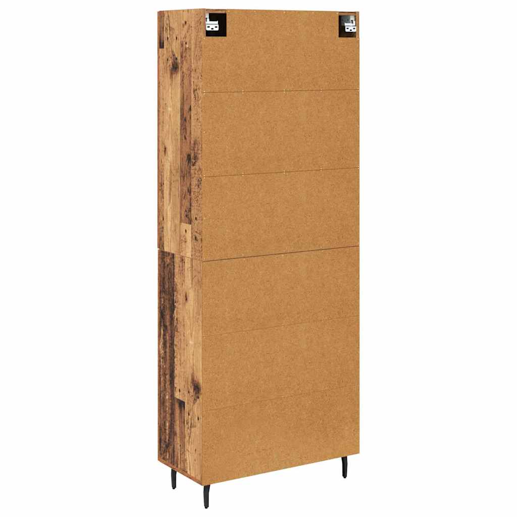 Hoge kast 2 pcs Oud Hout Geengineerd Hout en Glas is nu te koop bij PeponiXL, paradijselijk wonen!