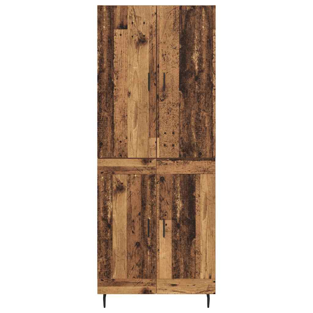 Hoge kast 2 pcs Oud Hout Geengineerd Hout en Glas is nu te koop bij PeponiXL, paradijselijk wonen!