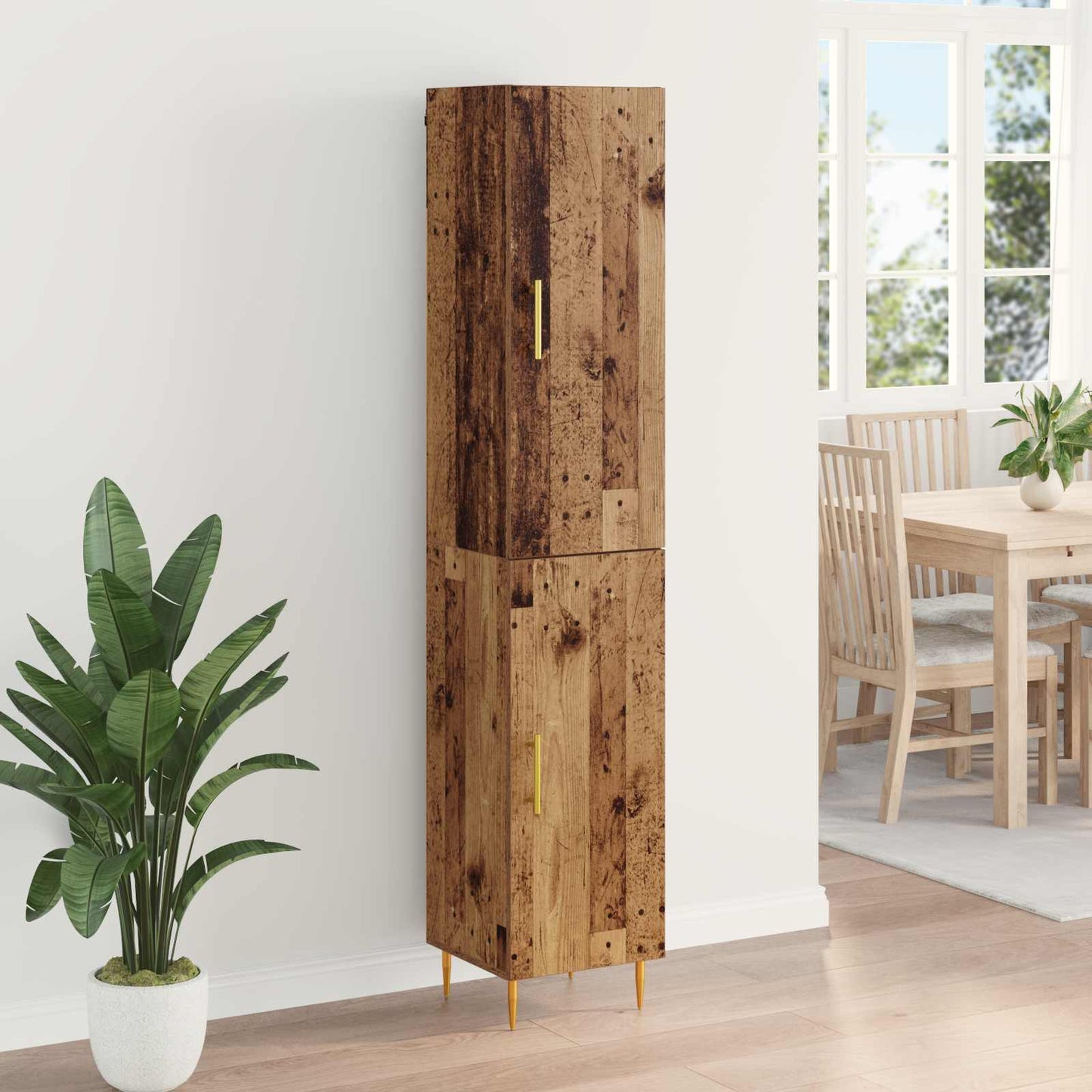 Hoge kast 2 pcs Oud Hout Bewerkt hout is nu te koop bij PeponiXL, paradijselijk wonen!