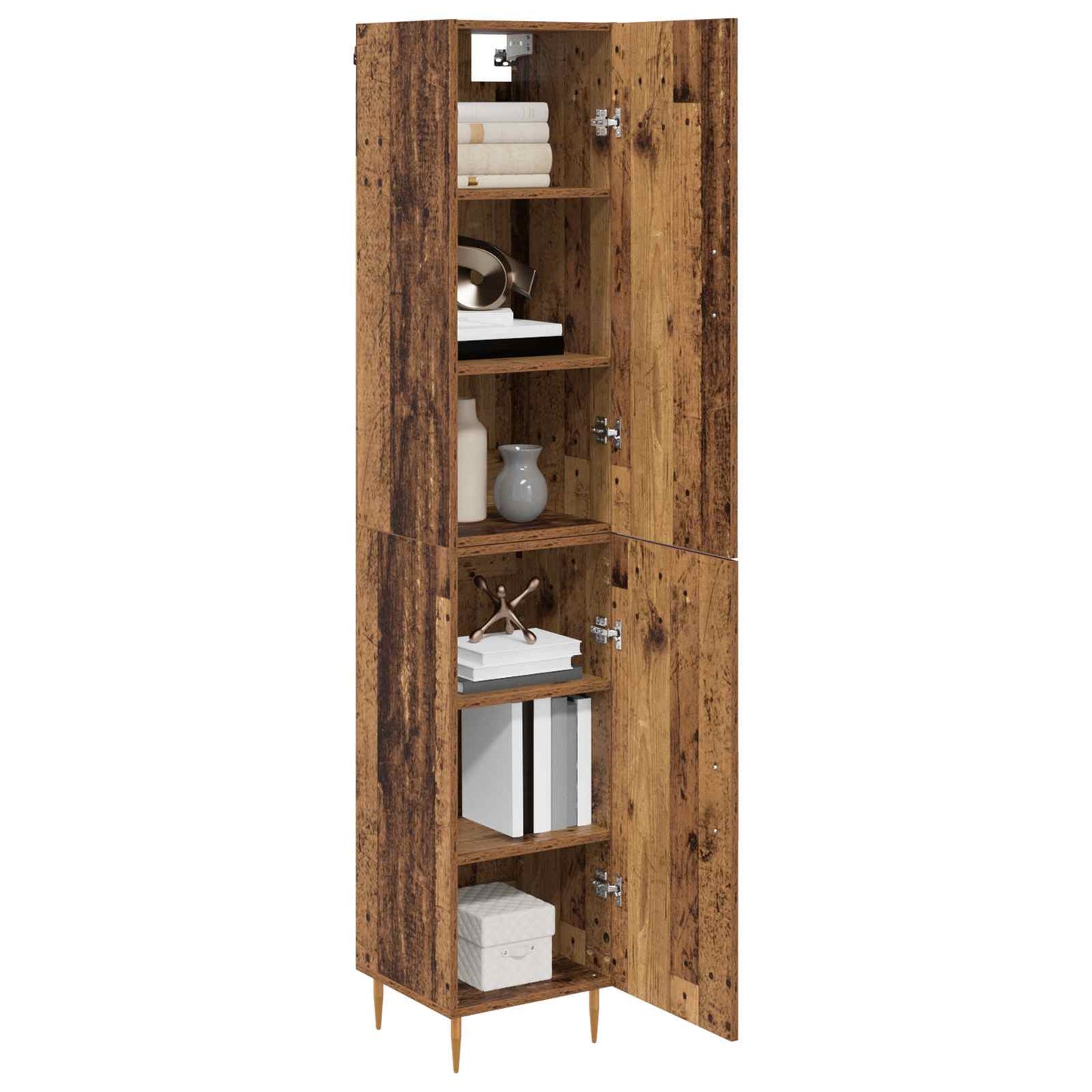 Hoge kast 2 pcs Oud Hout Bewerkt hout is nu te koop bij PeponiXL, paradijselijk wonen!