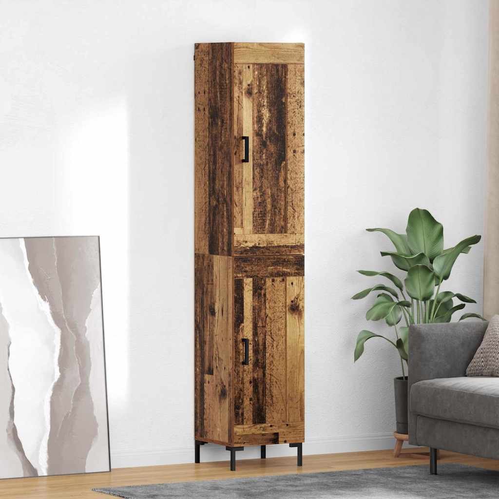 Highboard Oud Hout 34,5 x 34 x 180 cm Bewerkt hout is nu te koop bij PeponiXL, paradijselijk wonen!