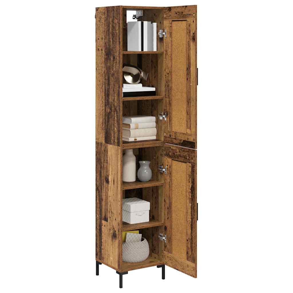Highboard Oud Hout 34,5 x 34 x 180 cm Bewerkt hout is nu te koop bij PeponiXL, paradijselijk wonen!