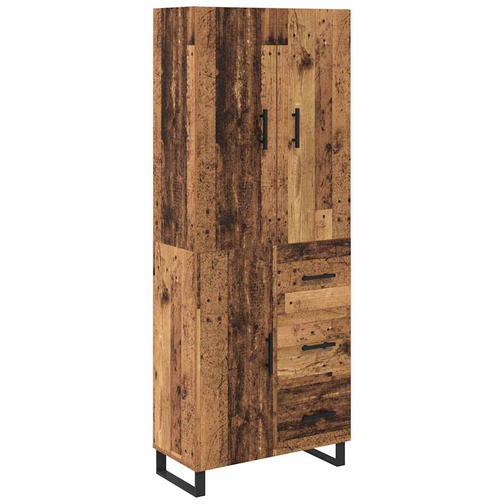 Hoge kast met lade 2 pcs Oud Hout 69,5 x 34 x 180 cm is nu te koop bij PeponiXL, paradijselijk wonen!