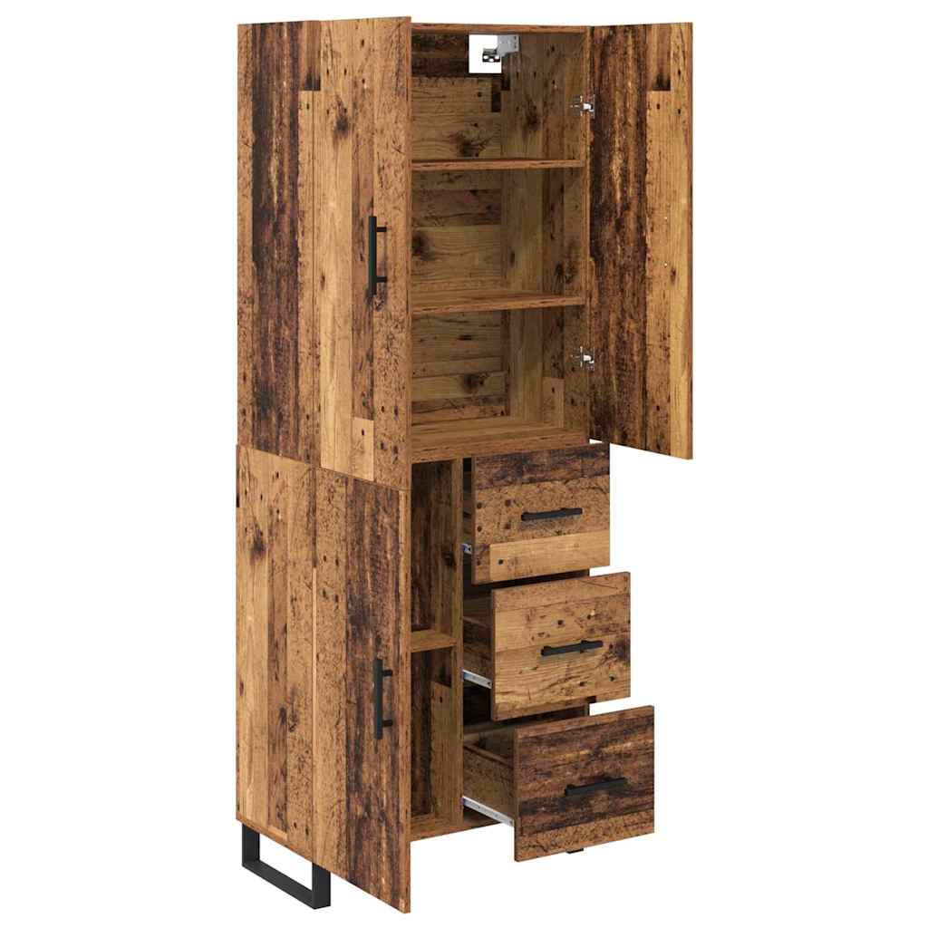 Hoge kast met lade 2 pcs Oud Hout 69,5 x 34 x 180 cm is nu te koop bij PeponiXL, paradijselijk wonen!