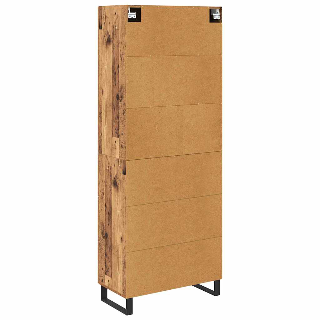 Hoge kast met lade 2 pcs Oud Hout 69,5 x 34 x 180 cm is nu te koop bij PeponiXL, paradijselijk wonen!