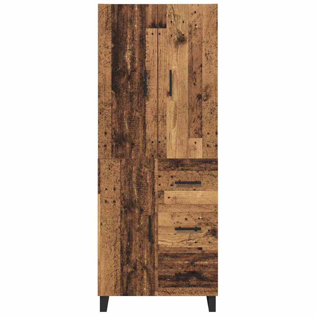 Hoge kast met lade 2 pcs Oud Hout 69,5 x 34 x 180 cm is nu te koop bij PeponiXL, paradijselijk wonen!