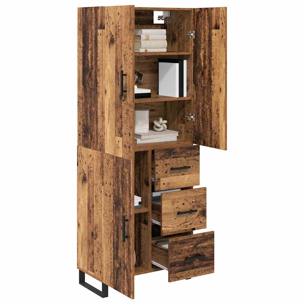 Hoge kast met lade 2 pcs Oud Hout 69,5 x 34 x 180 cm is nu te koop bij PeponiXL, paradijselijk wonen!