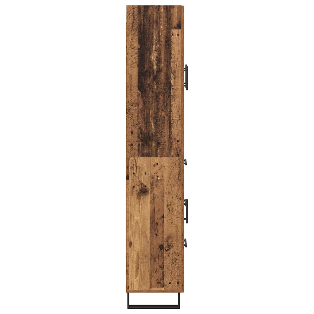 Hoge kast met lade 2 pcs Oud Hout 69,5 x 34 x 180 cm is nu te koop bij PeponiXL, paradijselijk wonen!