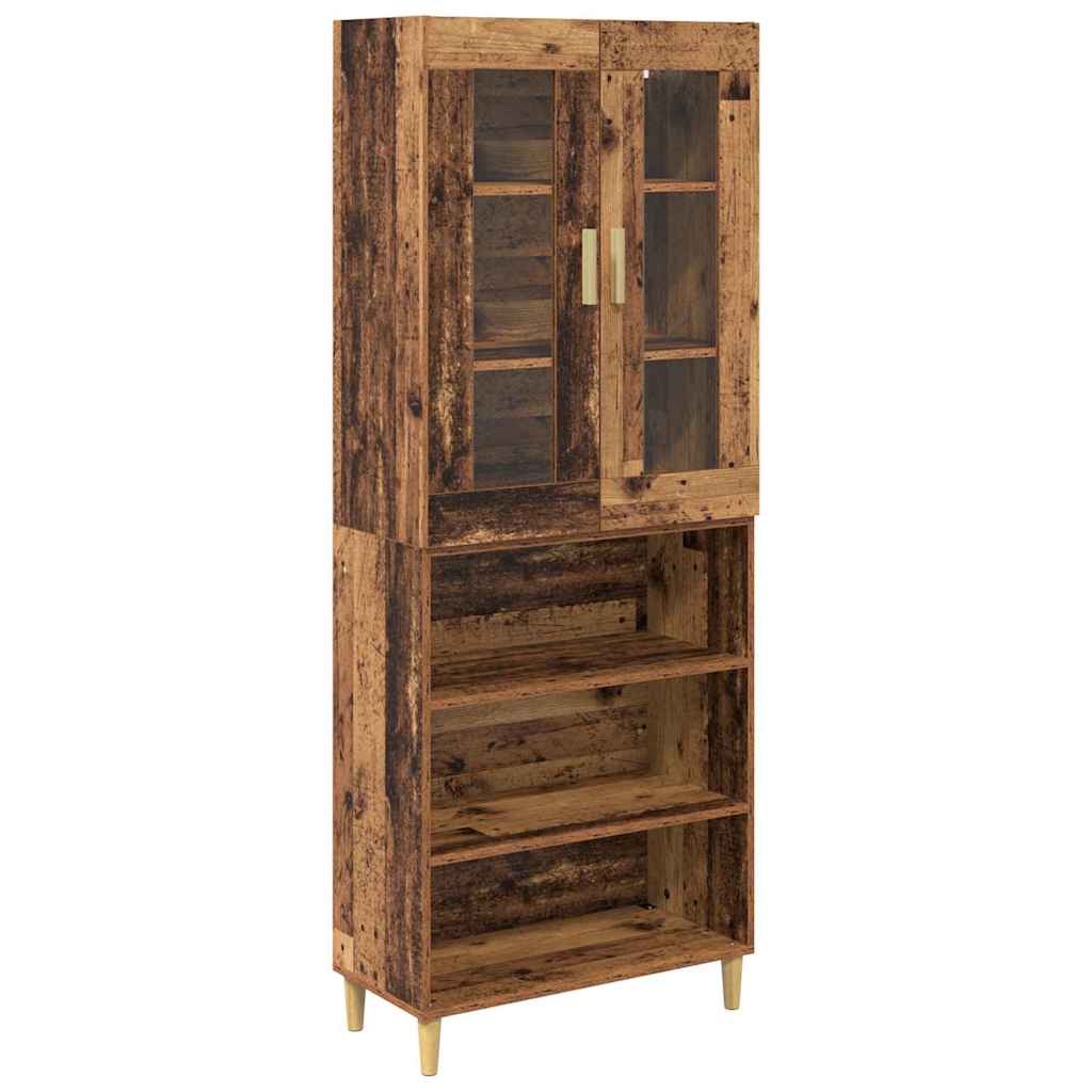 Hoge kast Oud Hout 69,5 x 34 x 180 cm Geengineerd Hout en Glas is nu te koop bij PeponiXL, paradijselijk wonen!