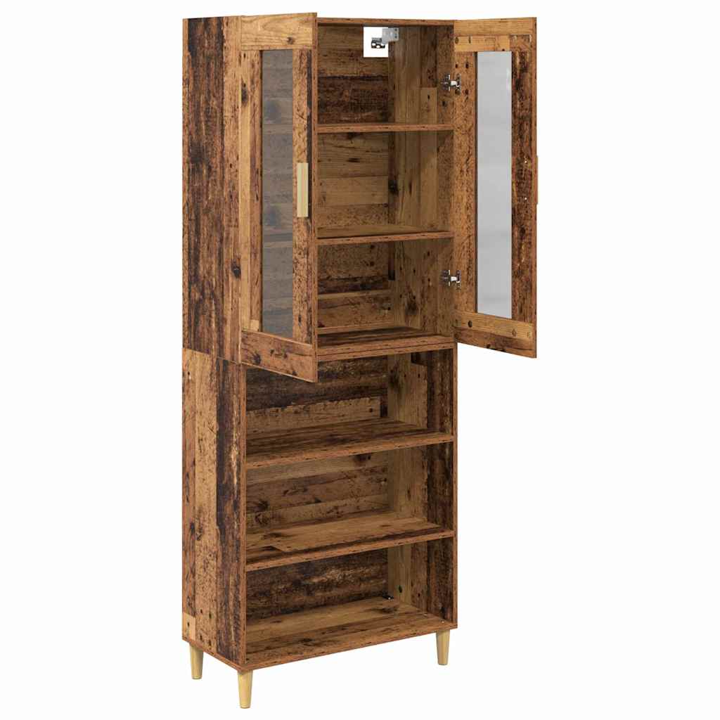 Hoge kast Oud Hout 69,5 x 34 x 180 cm Geengineerd Hout en Glas is nu te koop bij PeponiXL, paradijselijk wonen!