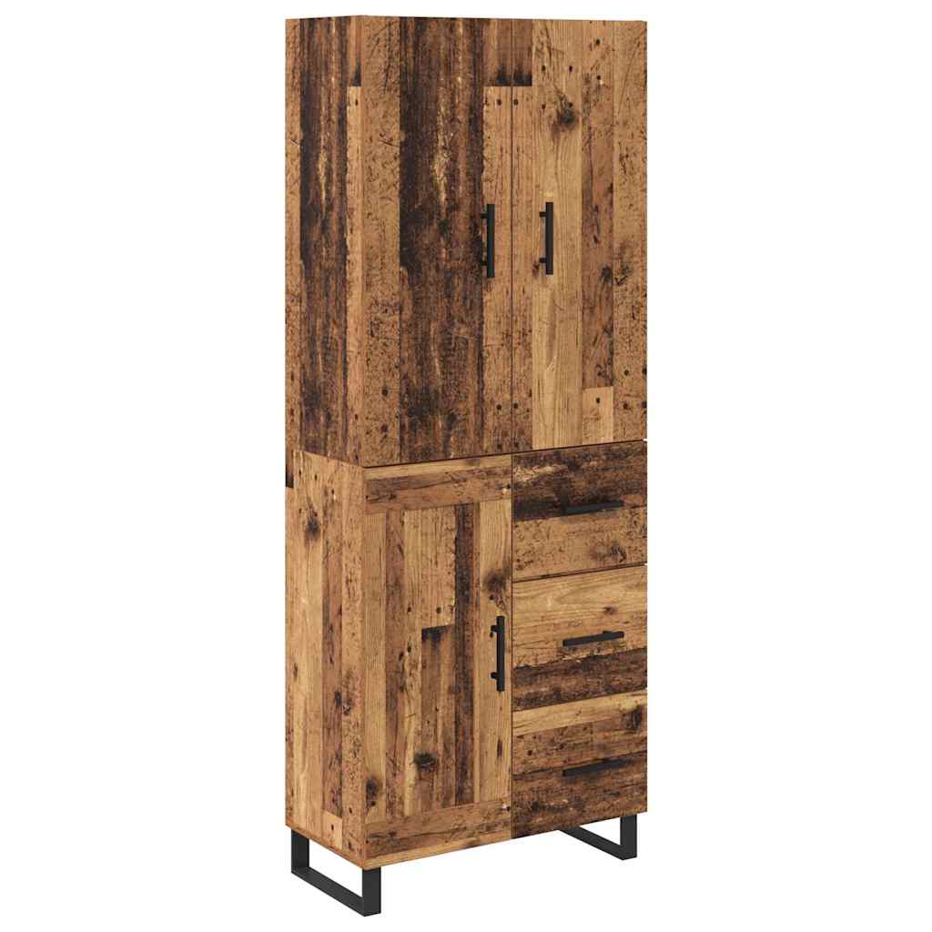 Hoge kast met lade 2 pcs Oud Hout 69,5 x 34 x 180 cm is nu te koop bij PeponiXL, paradijselijk wonen!