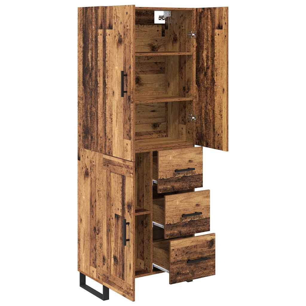 Hoge kast met lade 2 pcs Oud Hout 69,5 x 34 x 180 cm is nu te koop bij PeponiXL, paradijselijk wonen!
