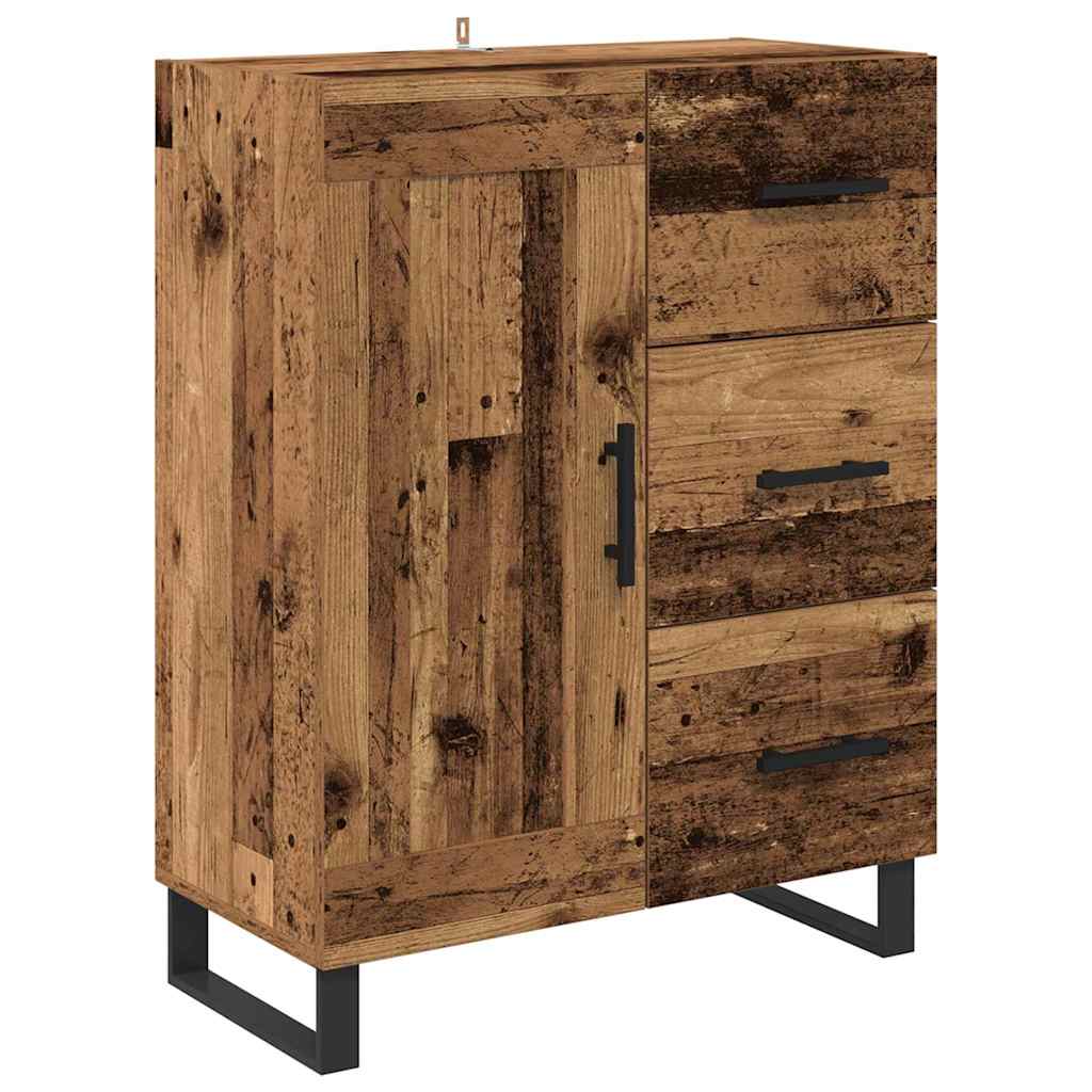 Hoge kast met lade 2 pcs Oud Hout 69,5 x 34 x 180 cm is nu te koop bij PeponiXL, paradijselijk wonen!