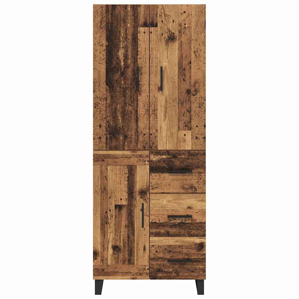 Hoge kast met lade 2 pcs Oud Hout 69,5 x 34 x 180 cm is nu te koop bij PeponiXL, paradijselijk wonen!