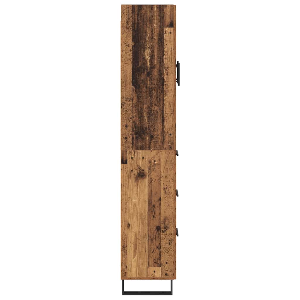 Hoge kast met lade 2 pcs Oud Hout 69,5 x 34 x 180 cm is nu te koop bij PeponiXL, paradijselijk wonen!