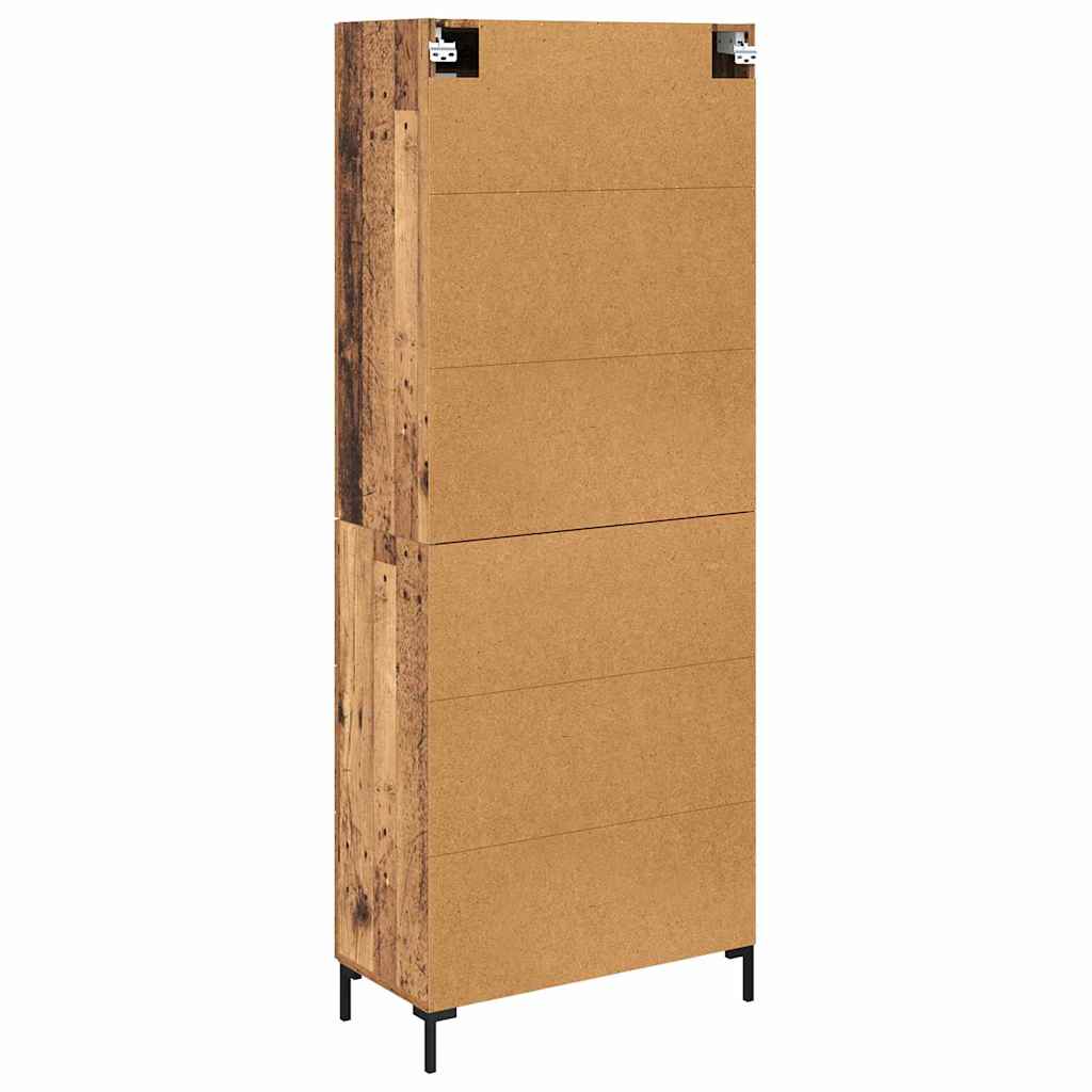 Hoge kast met lade 2 pcs Oudhout Bewerkt hout is nu te koop bij PeponiXL, paradijselijk wonen!