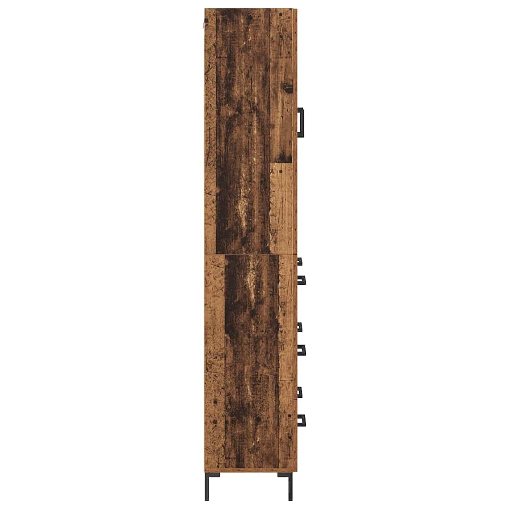 Hoge kast met lade 2 pcs Oudhout Bewerkt hout is nu te koop bij PeponiXL, paradijselijk wonen!