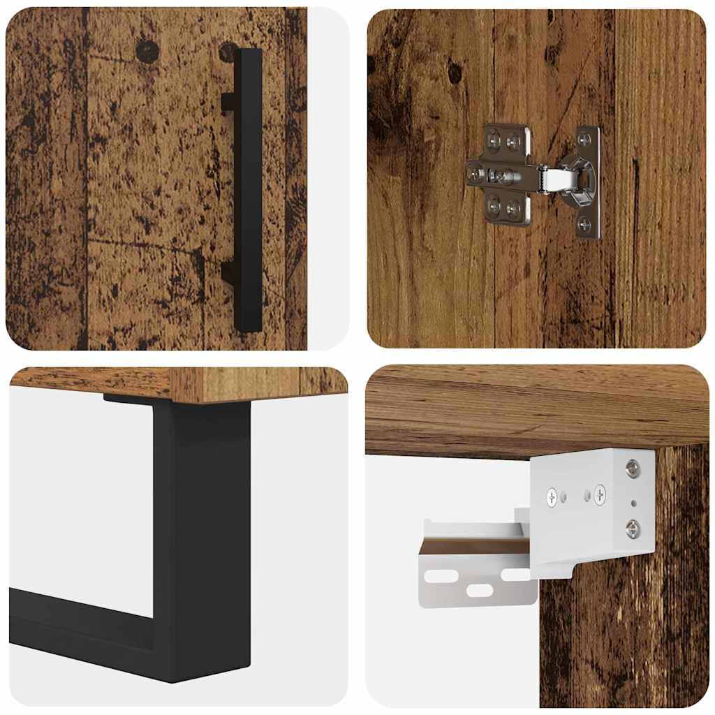 Hoge kast Oudhout 69,5 x 34 x 180 cm Bewerkt hout is nu te koop bij PeponiXL, paradijselijk wonen!