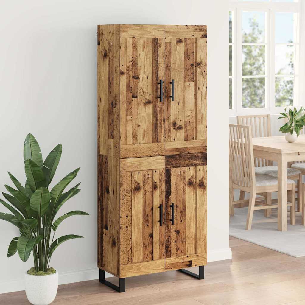 Hoge kast Oudhout 69,5 x 34 x 180 cm Bewerkt hout is nu te koop bij PeponiXL, paradijselijk wonen!