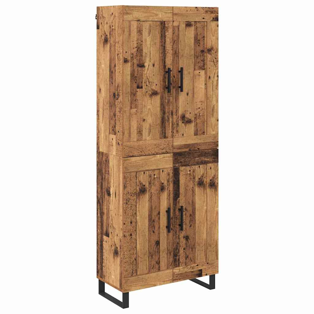 Hoge kast Oudhout 69,5 x 34 x 180 cm Bewerkt hout is nu te koop bij PeponiXL, paradijselijk wonen!