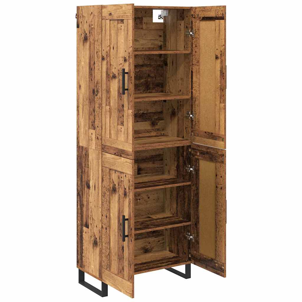 Hoge kast Oudhout 69,5 x 34 x 180 cm Bewerkt hout is nu te koop bij PeponiXL, paradijselijk wonen!