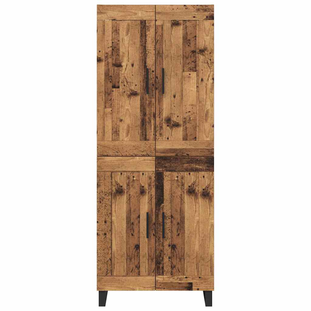 Hoge kast Oudhout 69,5 x 34 x 180 cm Bewerkt hout is nu te koop bij PeponiXL, paradijselijk wonen!
