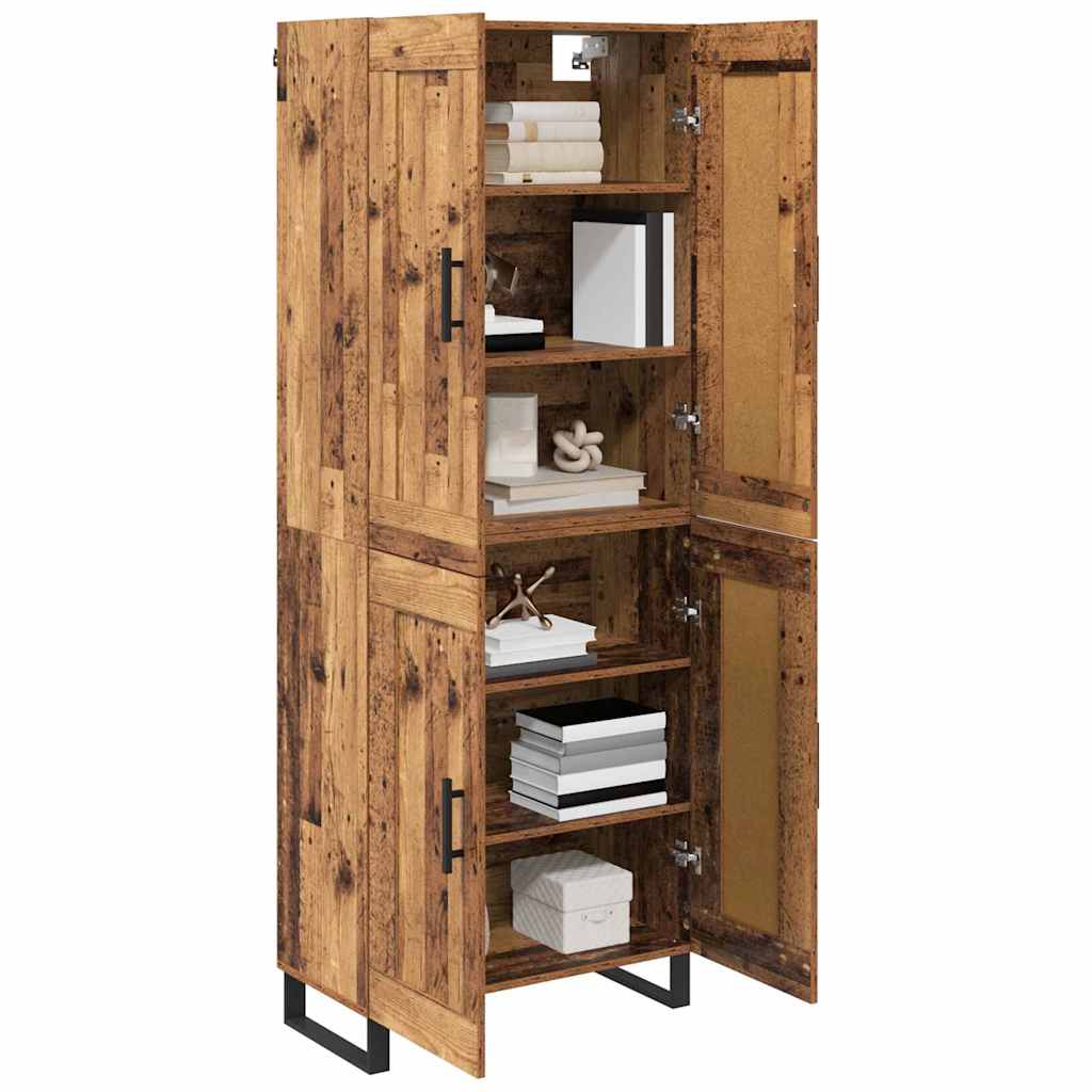 Hoge kast Oudhout 69,5 x 34 x 180 cm Bewerkt hout is nu te koop bij PeponiXL, paradijselijk wonen!