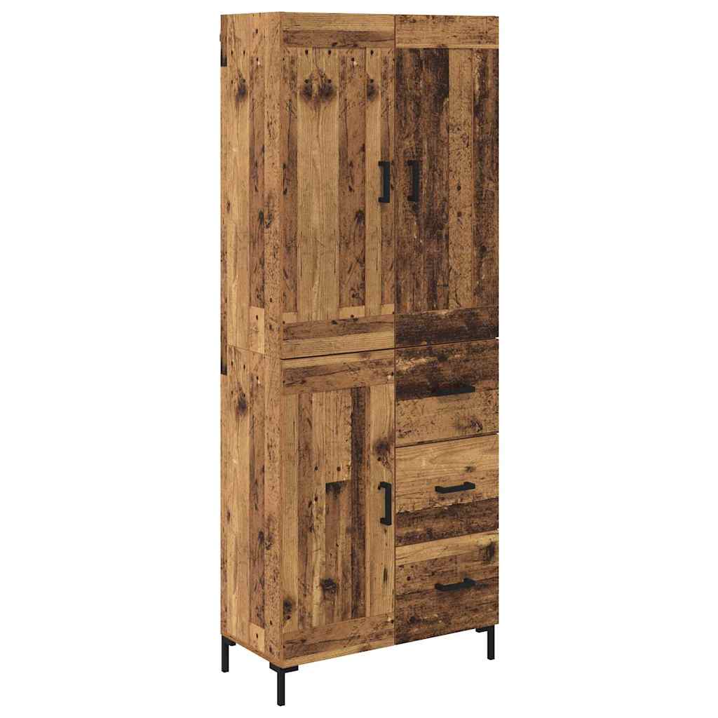 Hoge kast met lade 2 pcs Oud Hout Bewerkt hout is nu te koop bij PeponiXL, paradijselijk wonen!
