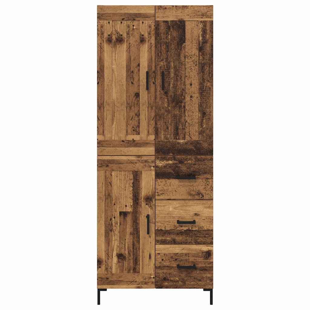 Hoge kast met lade 2 pcs Oud Hout Bewerkt hout is nu te koop bij PeponiXL, paradijselijk wonen!
