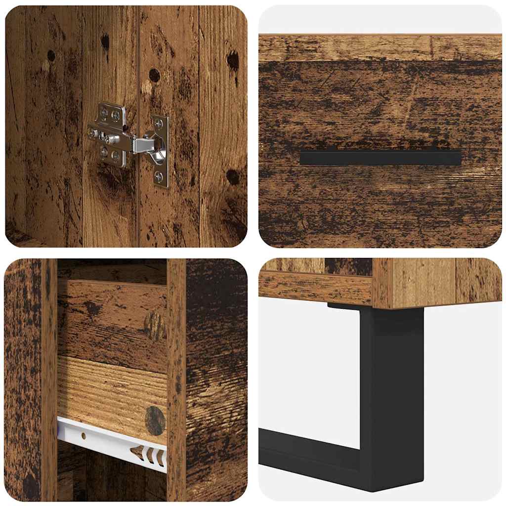 Highboard met lade Oud Hout 34,5 x 34 x 180 cm Bewerkt hout is nu te koop bij PeponiXL, paradijselijk wonen!