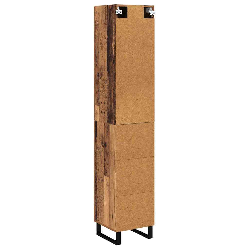 Highboard met lade Oud Hout 34,5 x 34 x 180 cm Bewerkt hout is nu te koop bij PeponiXL, paradijselijk wonen!