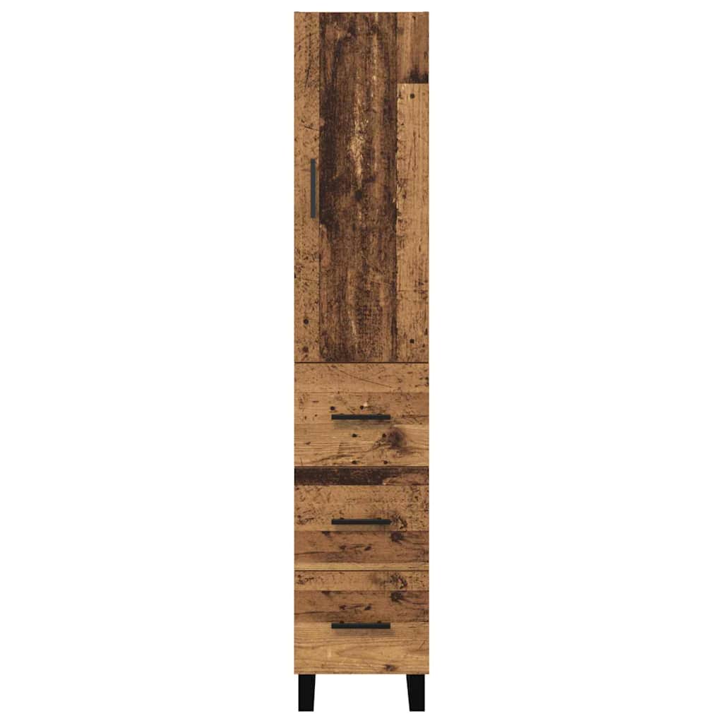 Highboard met lade Oud Hout 34,5 x 34 x 180 cm Bewerkt hout is nu te koop bij PeponiXL, paradijselijk wonen!