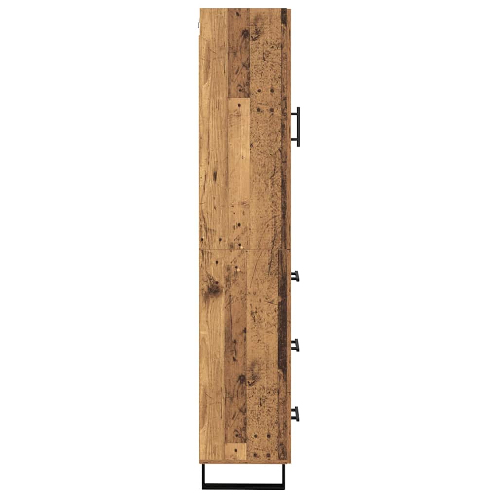 Highboard met lade Oud Hout 34,5 x 34 x 180 cm Bewerkt hout is nu te koop bij PeponiXL, paradijselijk wonen!