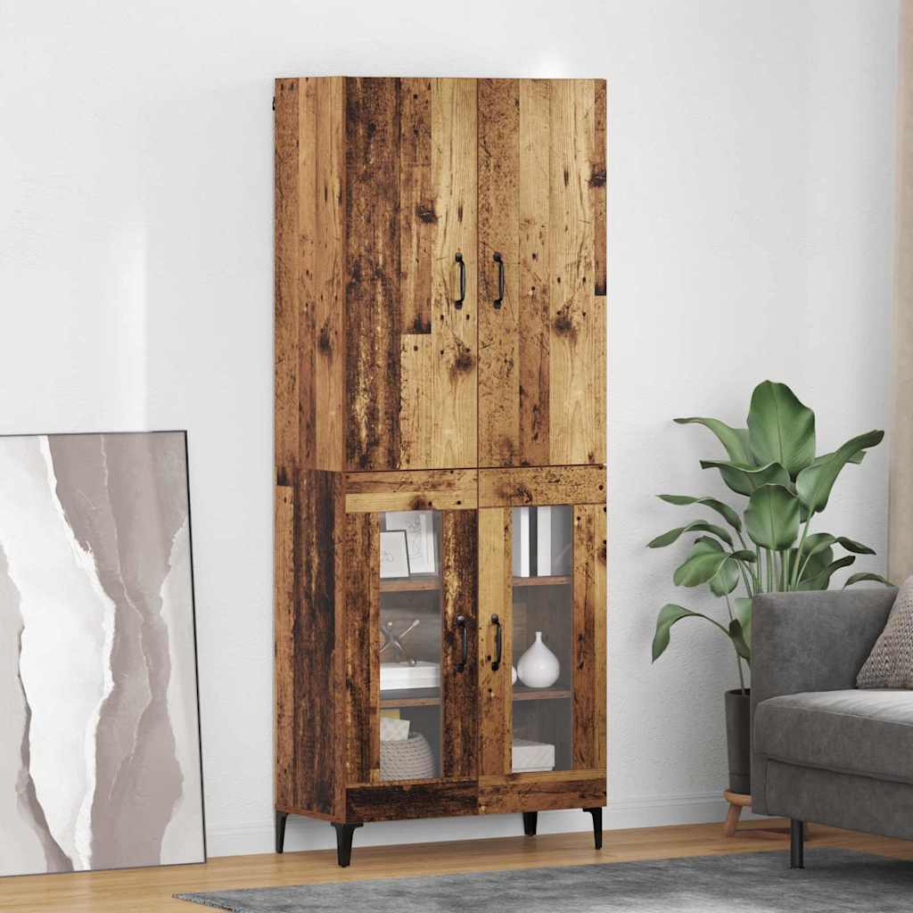 Highboard Oud Hout 69,5 x 34 x 180 cm Bewerkt hout is nu te koop bij PeponiXL, paradijselijk wonen!