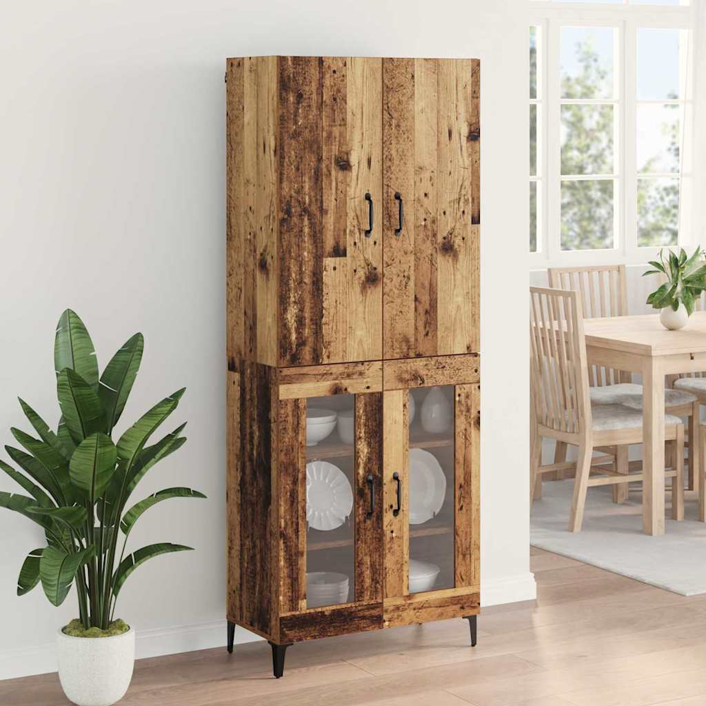 Highboard Oud Hout 69,5 x 34 x 180 cm Bewerkt hout is nu te koop bij PeponiXL, paradijselijk wonen!
