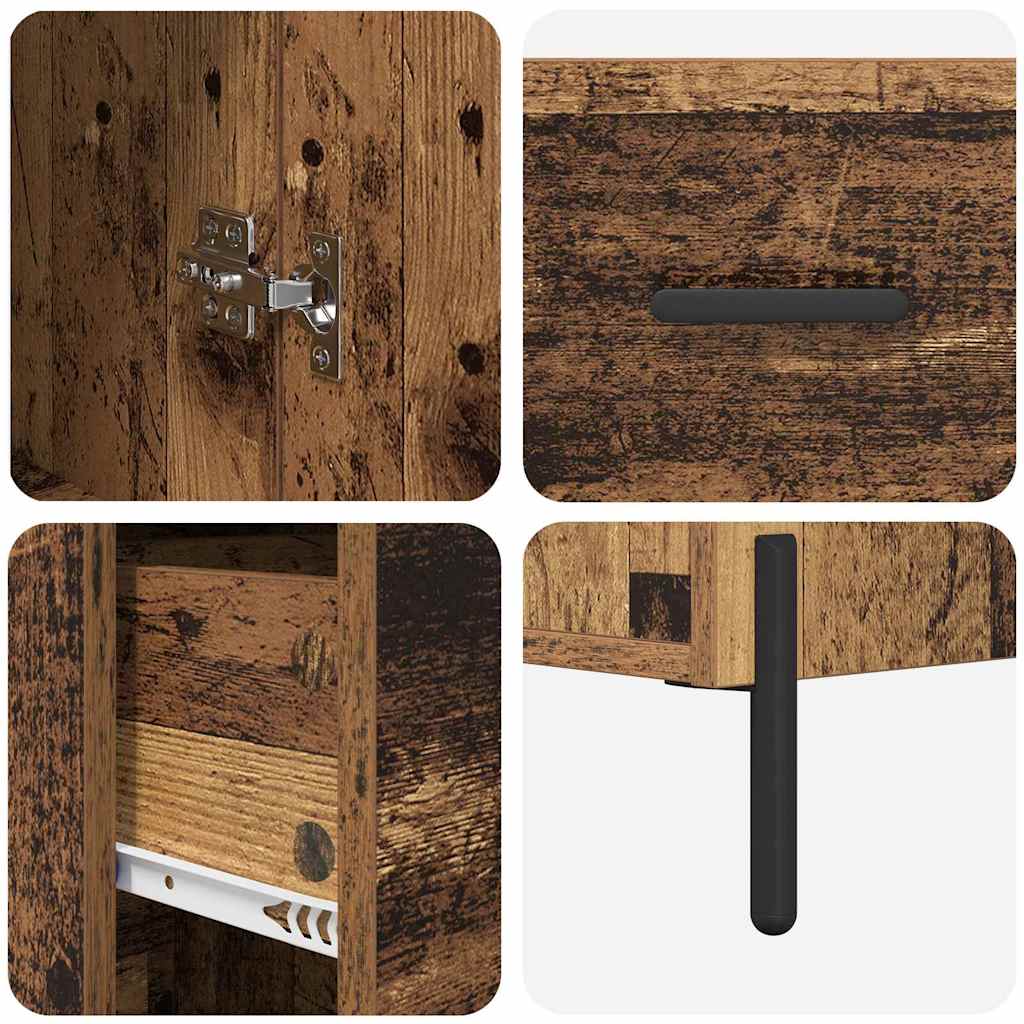 Highboard met lade Oud Hout 34,5 x 34 x 180 cm Bewerkt hout is nu te koop bij PeponiXL, paradijselijk wonen!