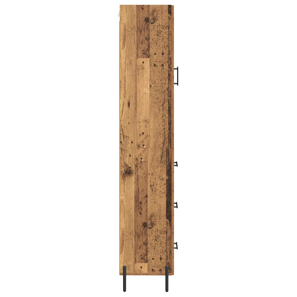 Highboard met lade Oud Hout 34,5 x 34 x 180 cm Bewerkt hout is nu te koop bij PeponiXL, paradijselijk wonen!