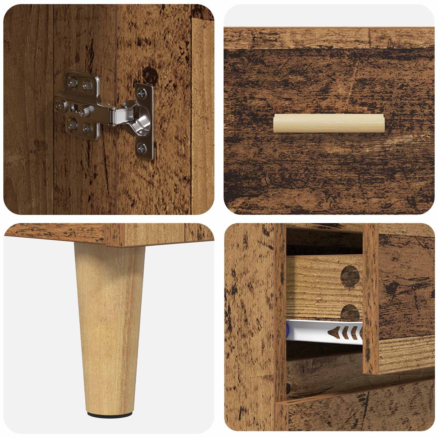 Hoge kast met lade Oud Hout 69,5 x 32,5 x 180 cm Bewerkt hout is nu te koop bij PeponiXL, paradijselijk wonen!